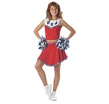 costume patriotic cheerleader red